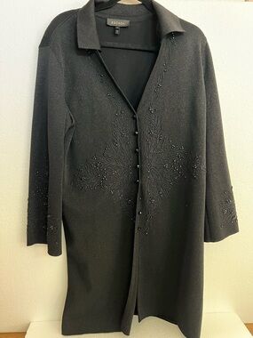 Escada Black Long Jacket Size 46 (M) made in Germany Excellent condition